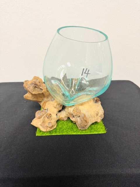 hand blown glass bowl terranium centerpiece home decor