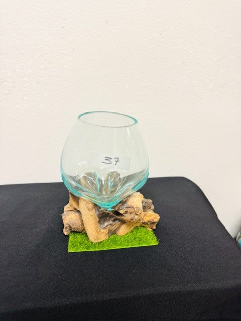 hand blown glass bowl terranium centerpiece home decor