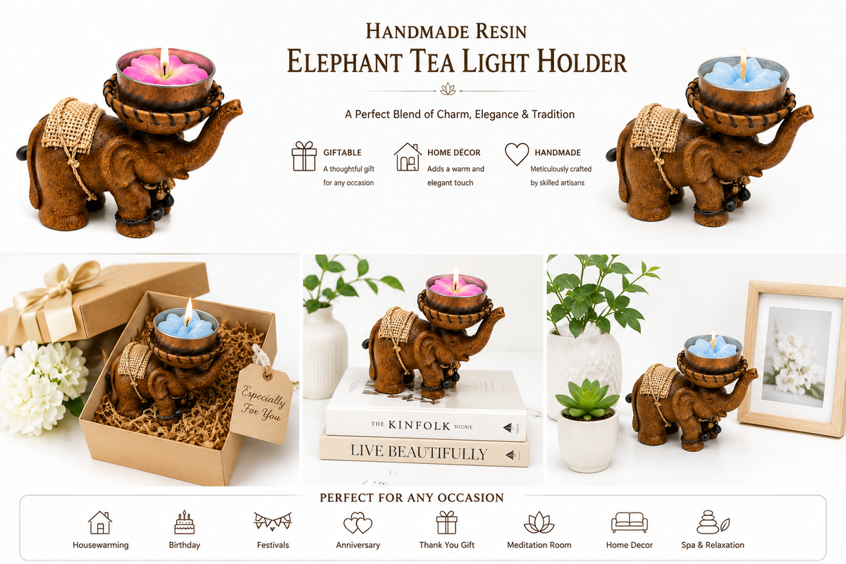 Small Elephant Tea Light Holder