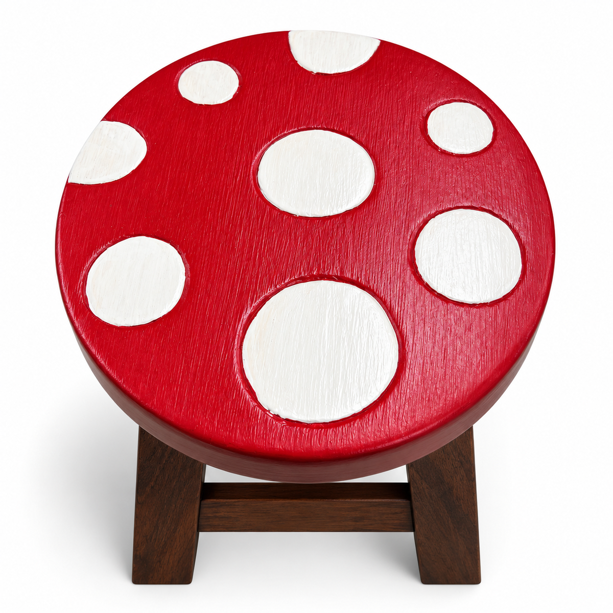 Hand-Painted Wooden Kids Stool – Engraved Animal Designs