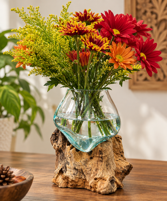 Glass Bowl on Driftwood