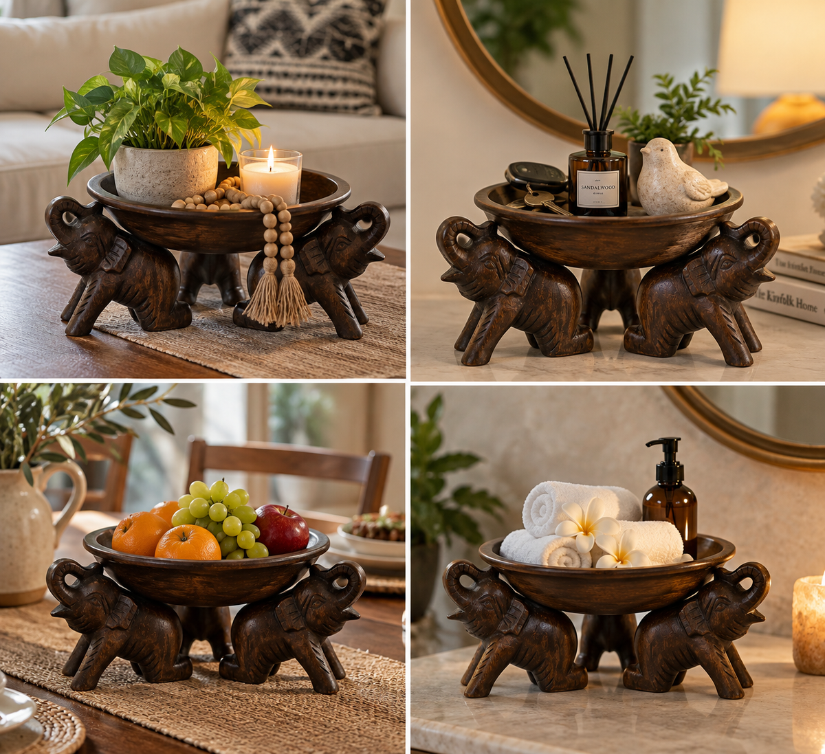 Handcraved Elephant Tray