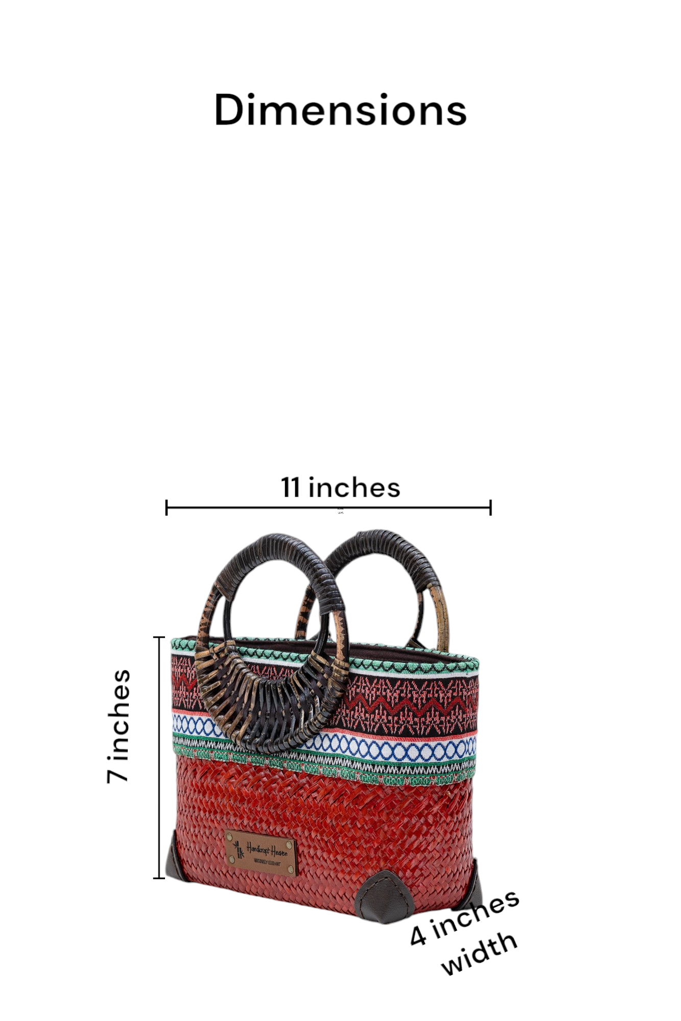 Handwoven Contemporary Thai Straw/Krajood Bags with Bamboo Top Handle Batik border and Zipper closure