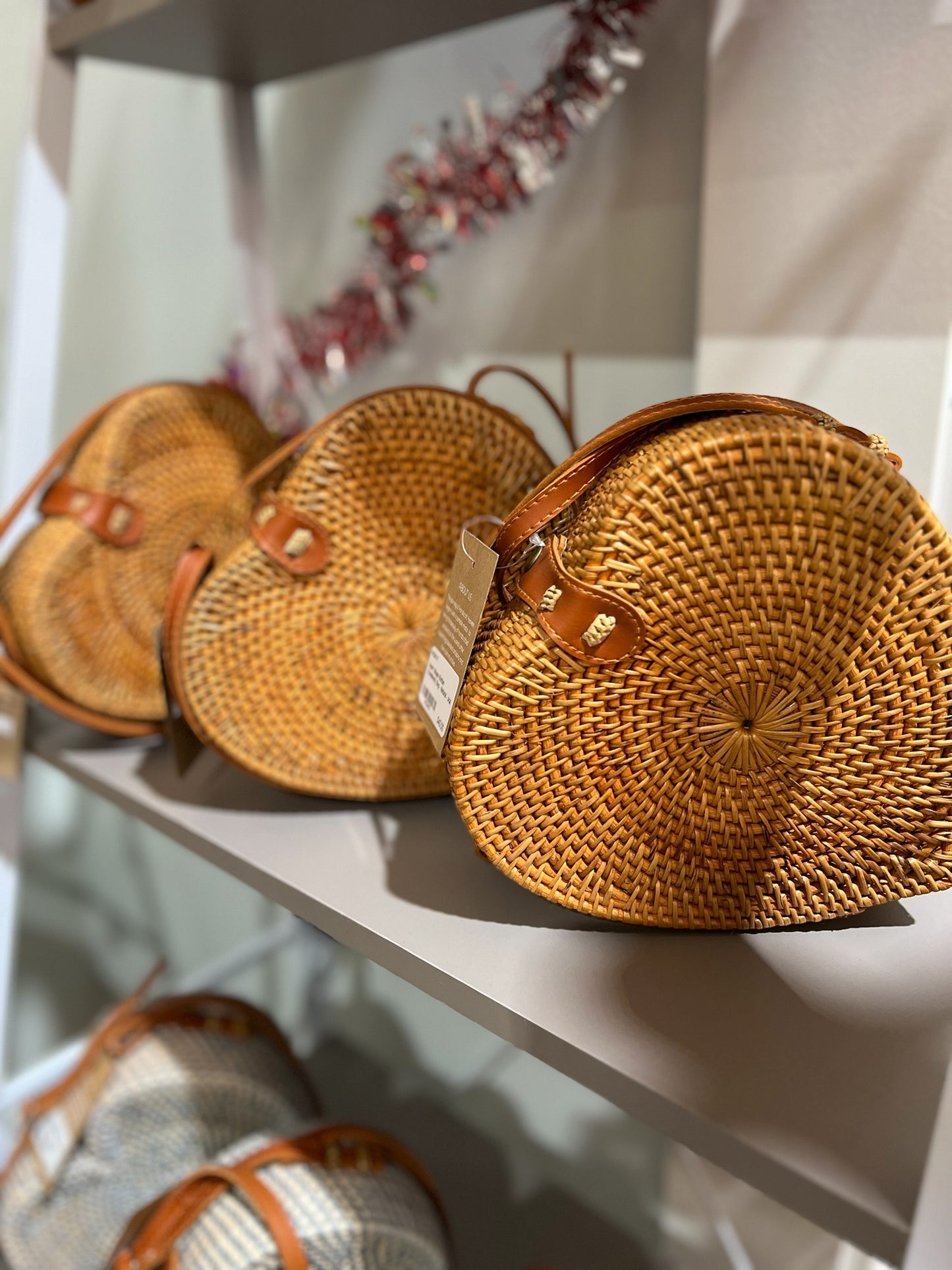 Boho Love: Handwoven Heart-Shaped Rattan Crossbody Bag