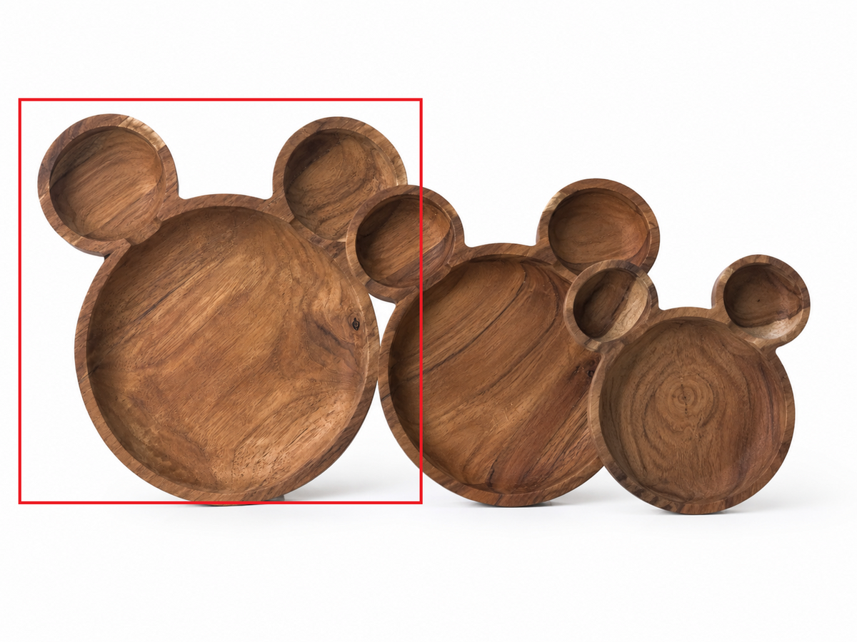 Mouse-Shaped Teakwood Plate