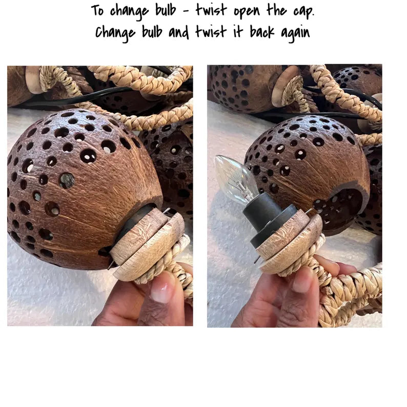 Instructions on changing a bulb in a coco string lights