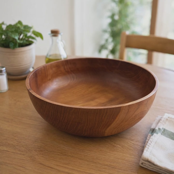 Video of teakwood salad bowl