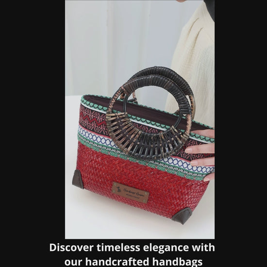 video of wooden handle bag