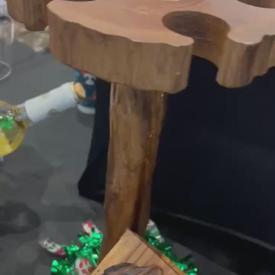 Video of Teak wood wine holder
