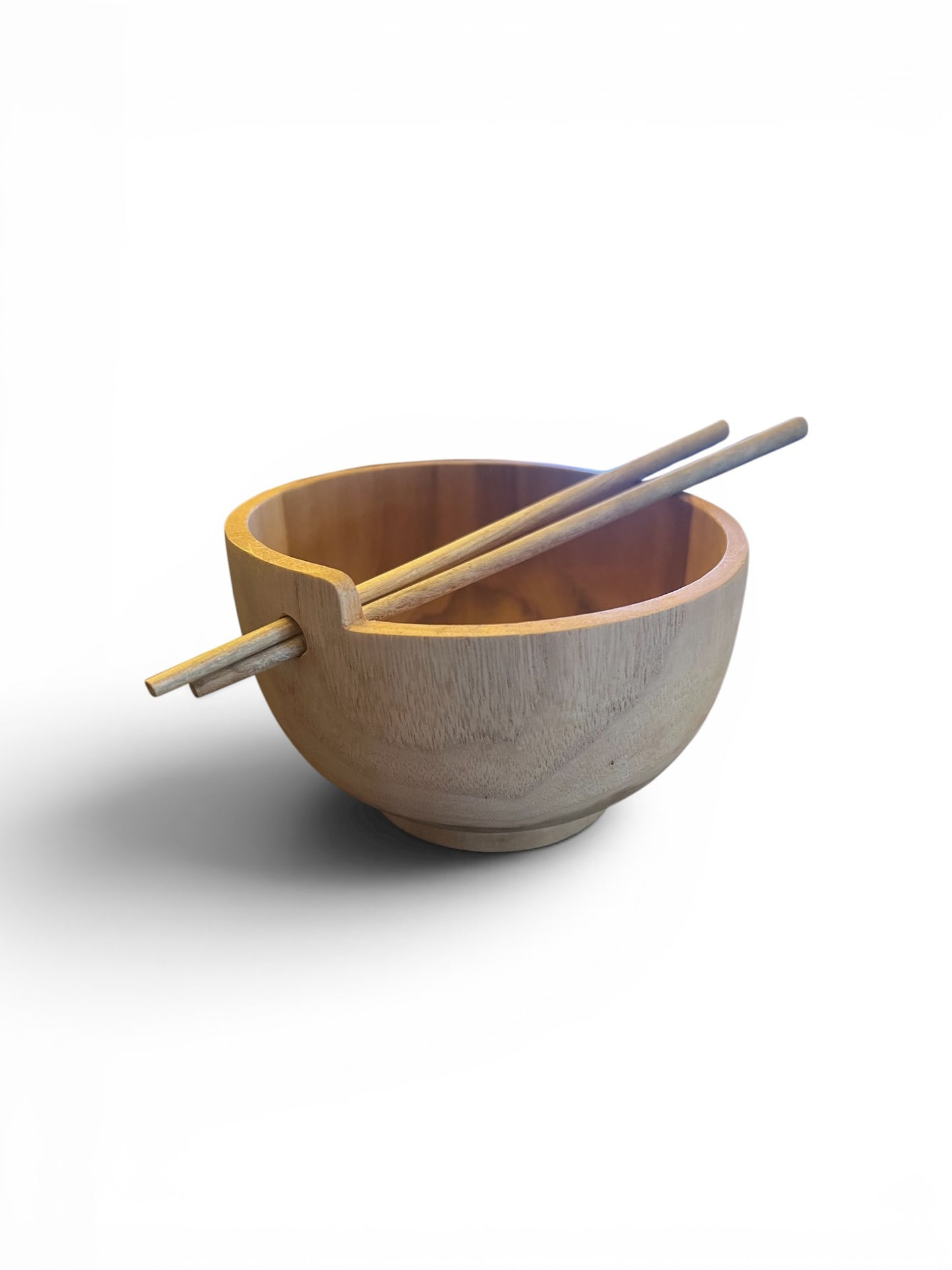 Teakwood Noodle & Soup Bowl with Chopsticks